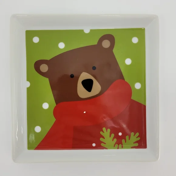 Crate & Barrel Appetizer Dessert Plates Holiday Set Of 4 Joan Anderson Square - Picture 6 of 13